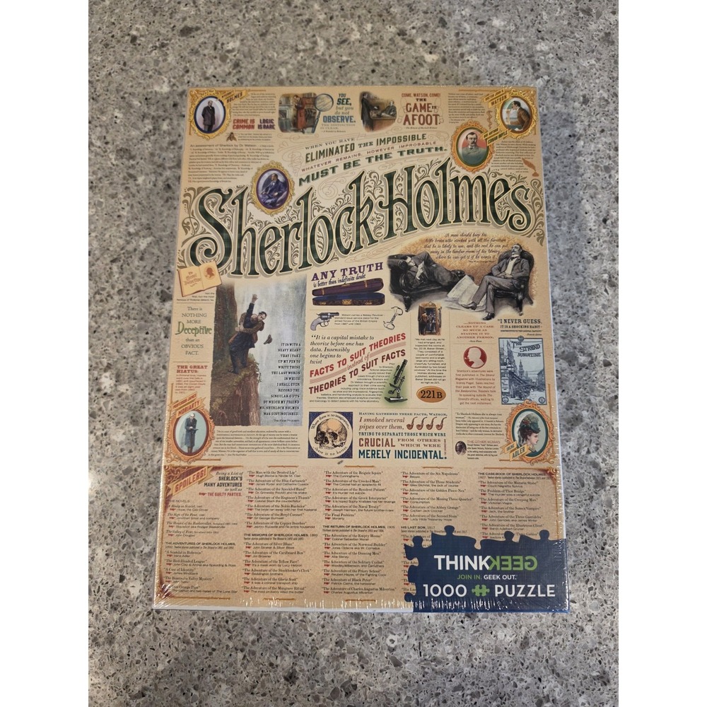 NEW Sealed ThinkGeek Discontinued Sherlock Holmes 1000pc Puzzle Cobble Hill